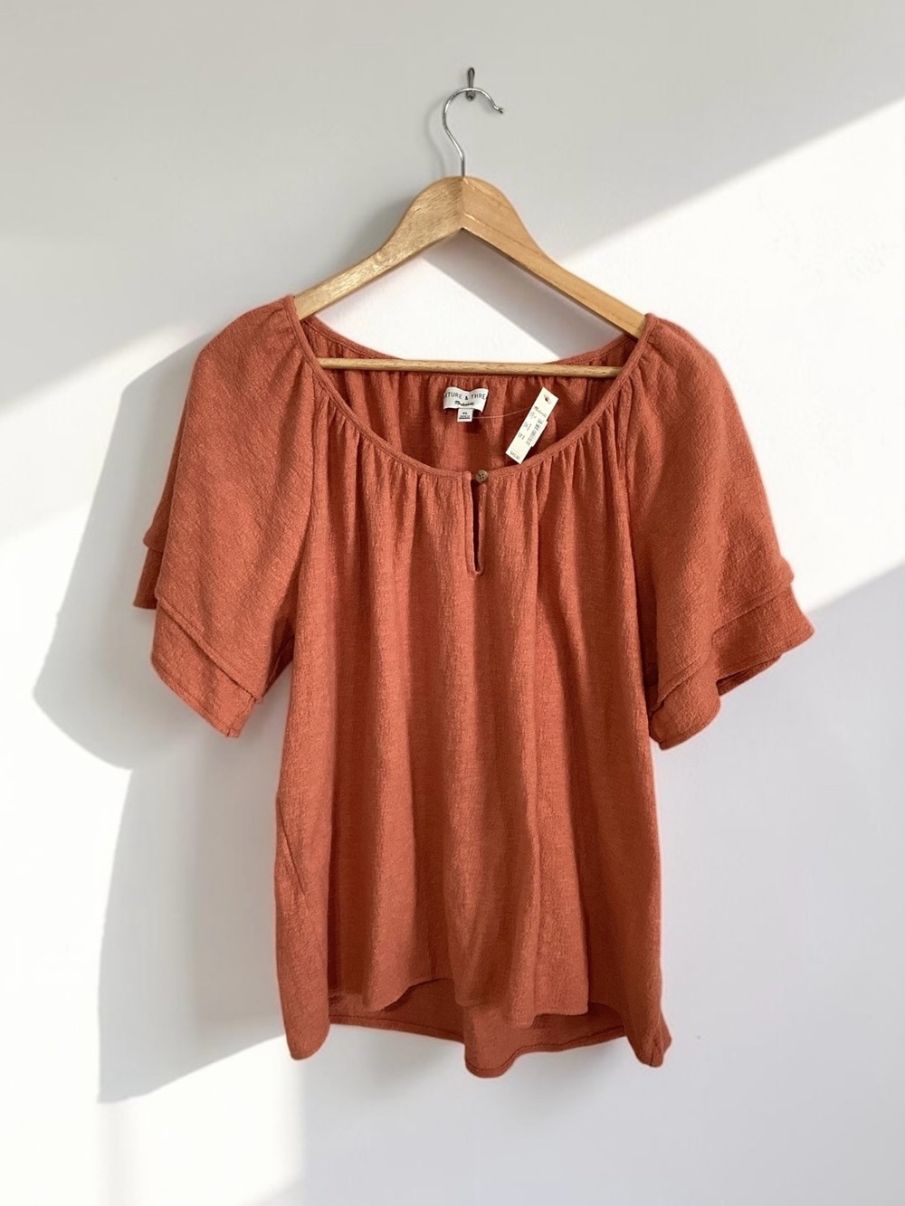 Madewell Texture & Thread Tiered-Sleeve Top